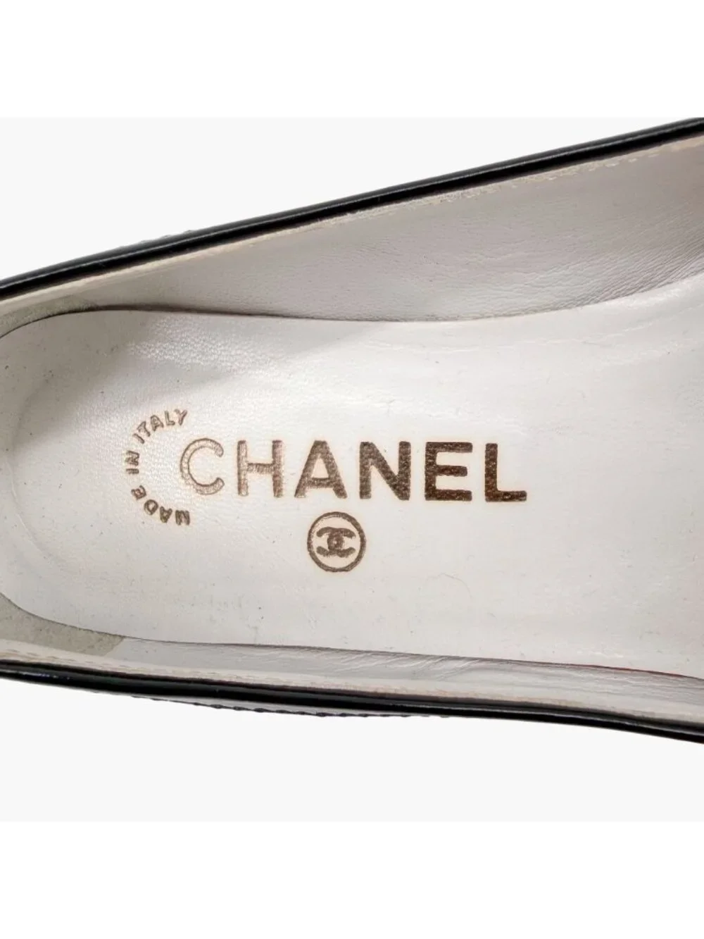 Chanel Vintage Black White Cap Toe Kitten Pumps Size 38 US 7–7.5 Two Tone Ballet - Picture 15 of 15